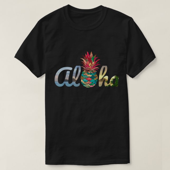 T-shirt Conception de plage d'ananas tropical Aloha (Design devant)