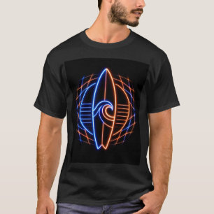T-shirt Conception de planche de surf Vibewave Neon – Rétr