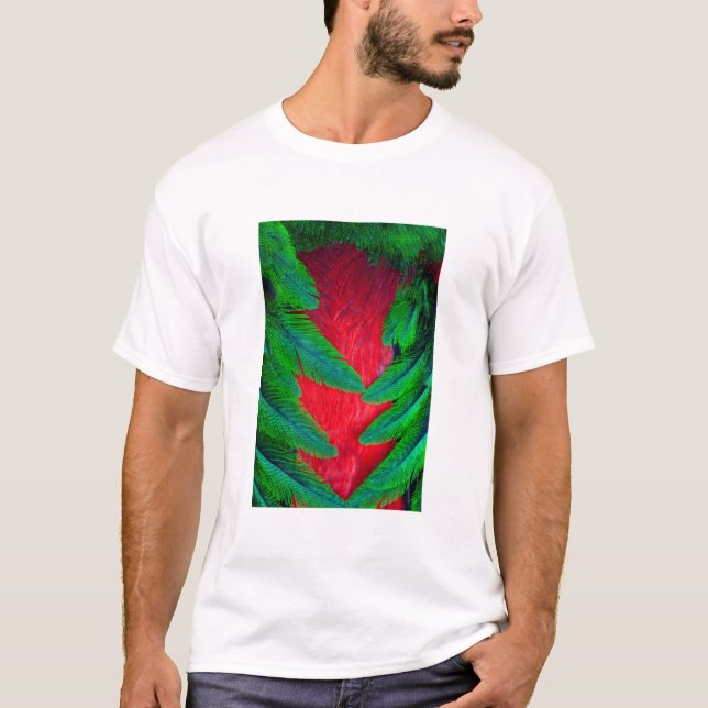 T-shirt Conception de plume de Quetzal resplendissant (Devant)