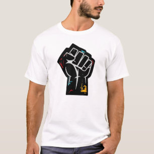 T-shirt Conception de poing de rébellion du pouvoir noir p