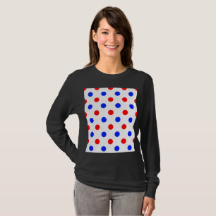 T-shirt Conception de points noirs blancs rouges bleus