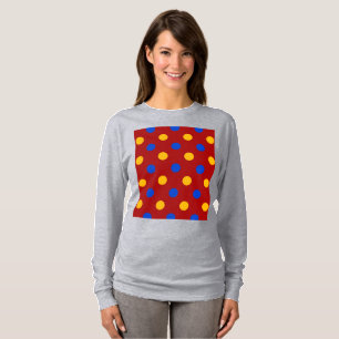 T-shirt Conception de pois rouges bleus jaunes