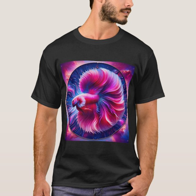 T-shirt Conception de poisson Betta rond (Devant)