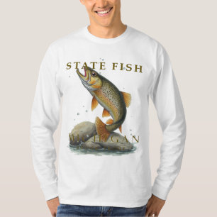 T-shirt Conception de poisson d'omble de fontaine de MI