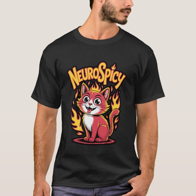 T-shirt Conception de poivre de chat drôle épicée neuro (Devant)