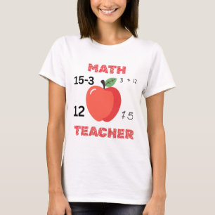 T-shirt Conception de pomme de professeur de maths drôle c