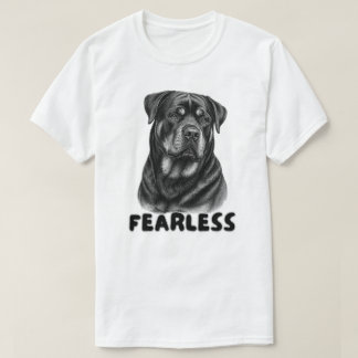 T-shirt Conception de portrait intrépide de Rottweiler vin