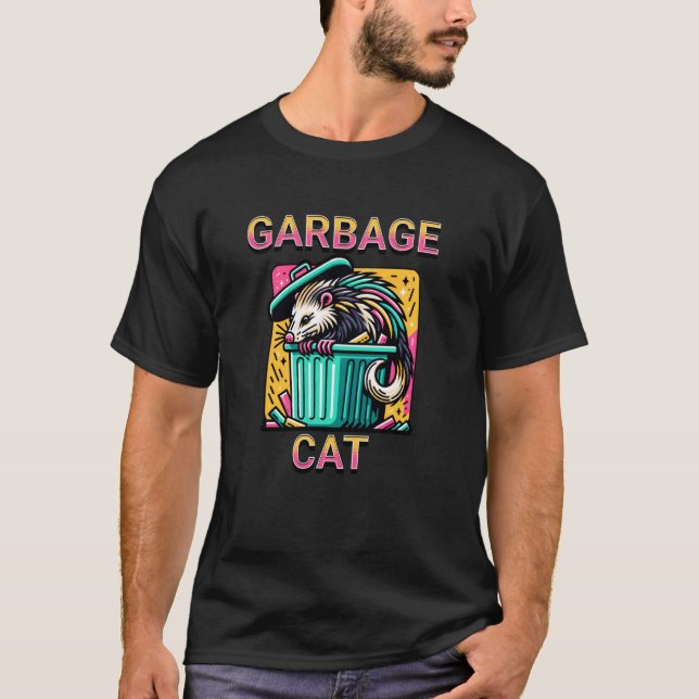 T-shirt Conception de Possum de Chat de Déchets Drôle (Devant)