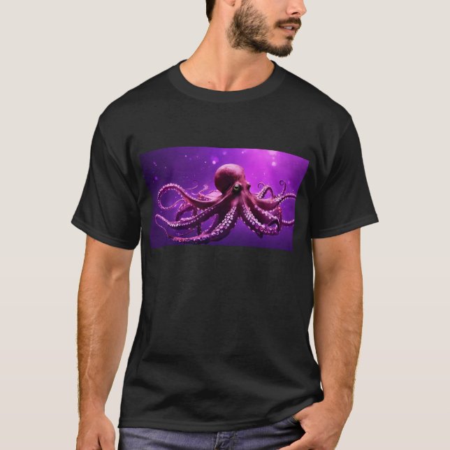 T-shirt Conception de poulpe violette (Devant)