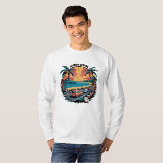 T-shirt Conception de promenade côtière tropicale vibrante