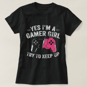 T-shirt Conception de puissance pour les filles de gamer p