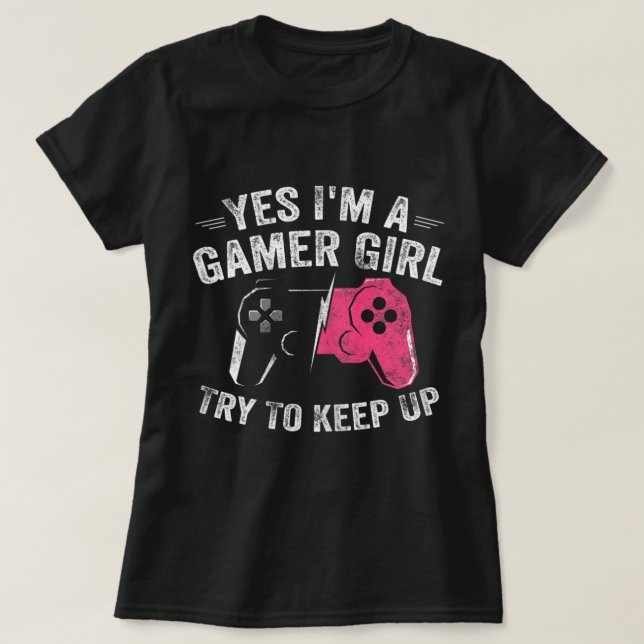 T-shirt Conception de puissance pour les filles de gamer p (Design devant)
