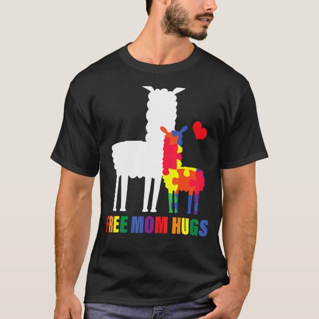 T-shirt Conception de puzzle lama de sensibilisation à l'a (Devant)
