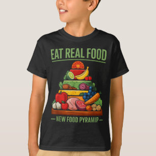 T-shirt Conception de pyramide alimentaire Manger de la vr