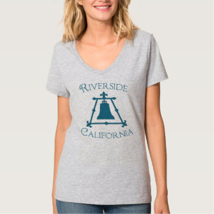 T-shirt Conception de Raincross Fleur, rive, CA - V -