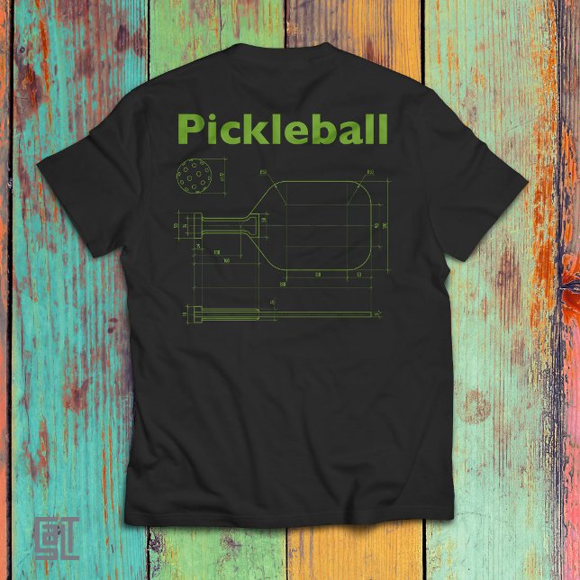T-shirt Conception de raquette de Pickleball Blueprint  Fu (Créateur téléchargé)