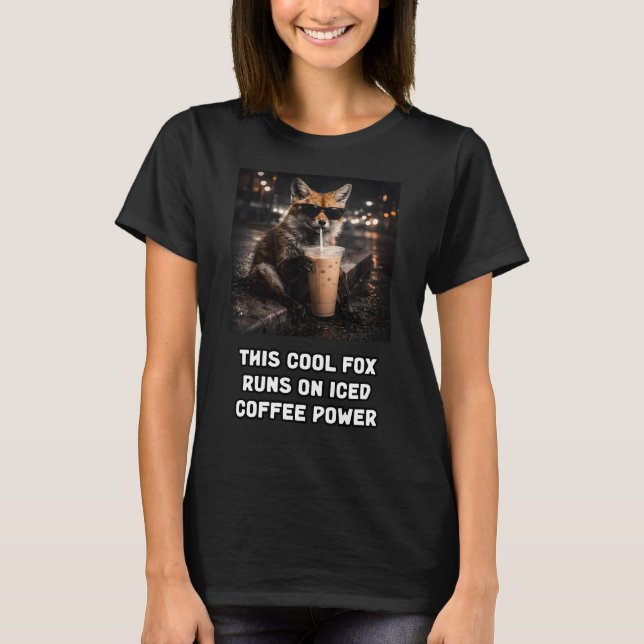 T-shirt Conception de Renard Cool qui Fonctionne à la Puis (Devant)