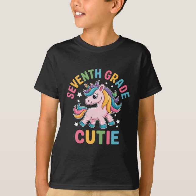 T-shirt Conception de rentrée scolaire Licorne mignonne de (Devant)