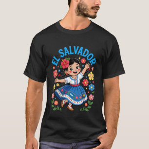 T-shirt Conception de robe traditionnelle fille d'art folk