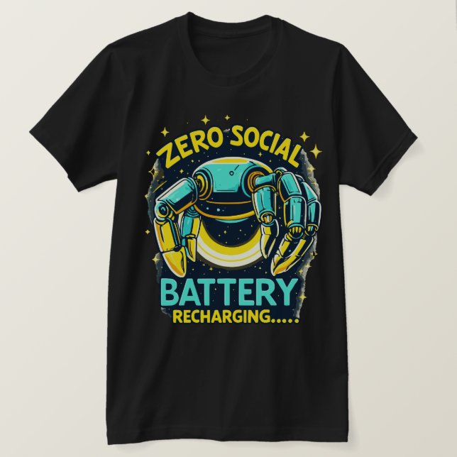 T-shirt Conception de robot de recharge de batterie social (Design devant)