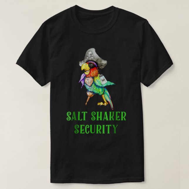 T-shirt Conception de salière de perroquet pirate drôle (Design devant)