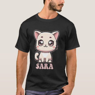 T-shirt Conception de Sara Kitty Chat Mignon pour les Fill