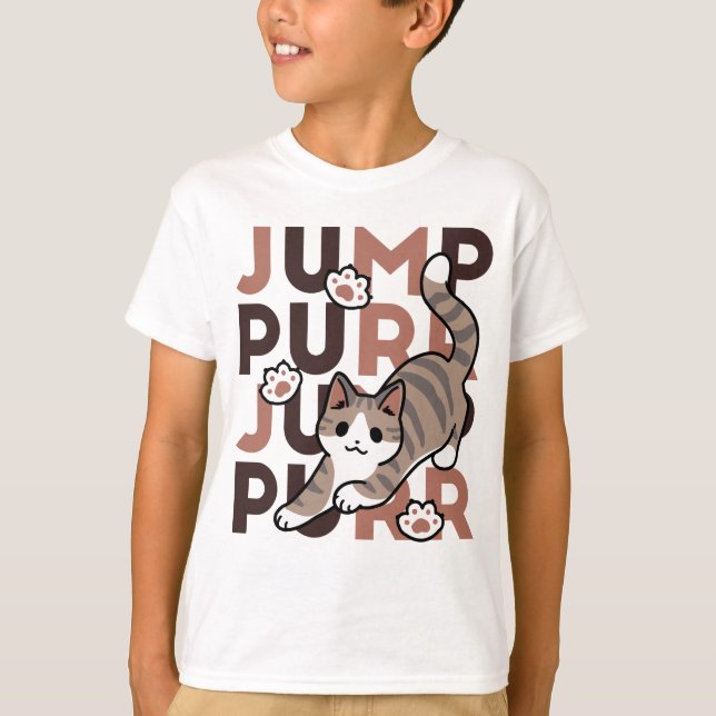T-shirt Conception de saut de chat - Artwork de purr de sa (Devant)