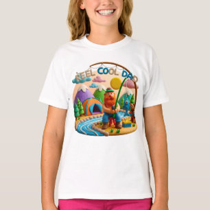 T-shirt Conception de scène de pêche en argile « Papa supe