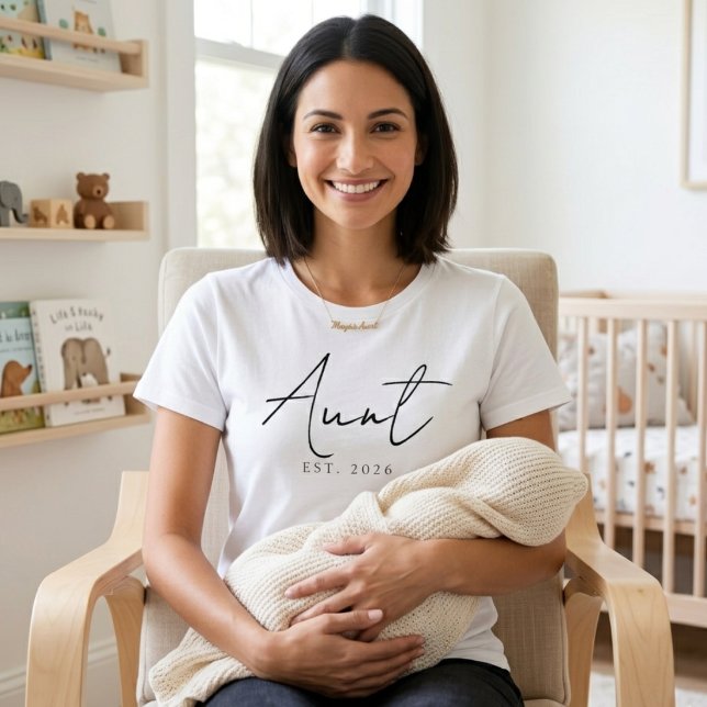 T-shirt Conception de script de famille simple de tante cl (Créateur téléchargé)