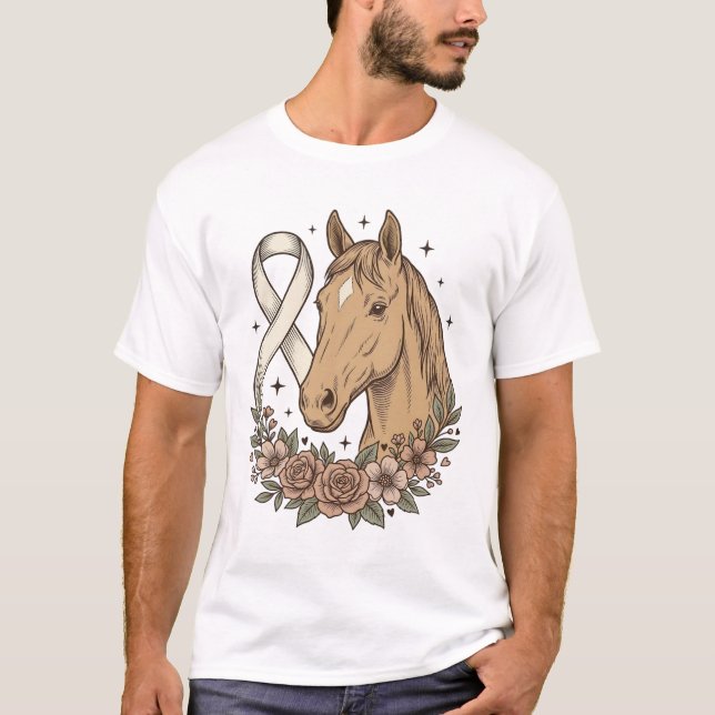 T-shirt Conception de sensibilisation florale ruban de che (Devant)
