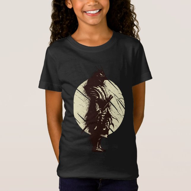 T-Shirt Conception de silhouette de guerrier samouraï supe (Devant)