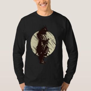 T-shirt Conception de silhouette de guerrier samouraï supe