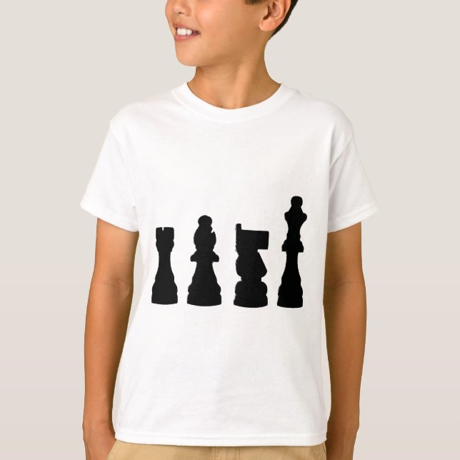 T-shirt Conception de silhouette de pièce d'échecs (Devant)