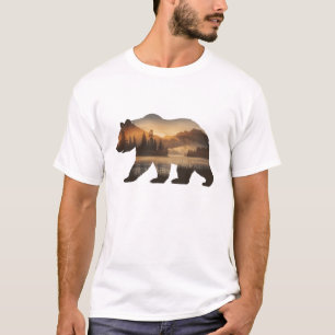 T-shirt Conception de silhouette d'ours avec vue sur couch