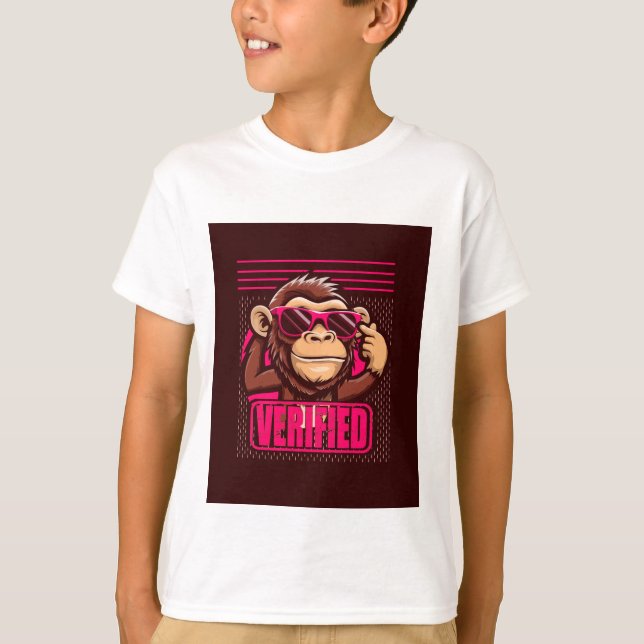 T-shirt conception de singe mignon (Devant)