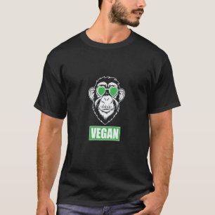 T-shirt Conception de singe vegan Allez vegan Arrêtez la c