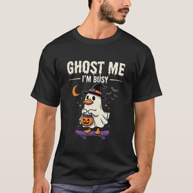 T-shirt Conception de skateboard Canard Fantôme Halloween_ (Devant)