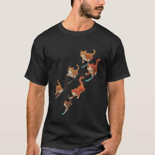 T-shirt Conception de ski de chat mignon - Humour