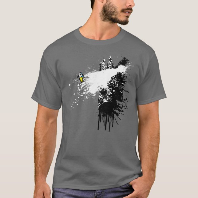 T-shirt Conception de skieur de falaise (Devant)
