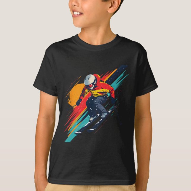 T-shirt Conception de skieur vintage - Rétro  (Devant)