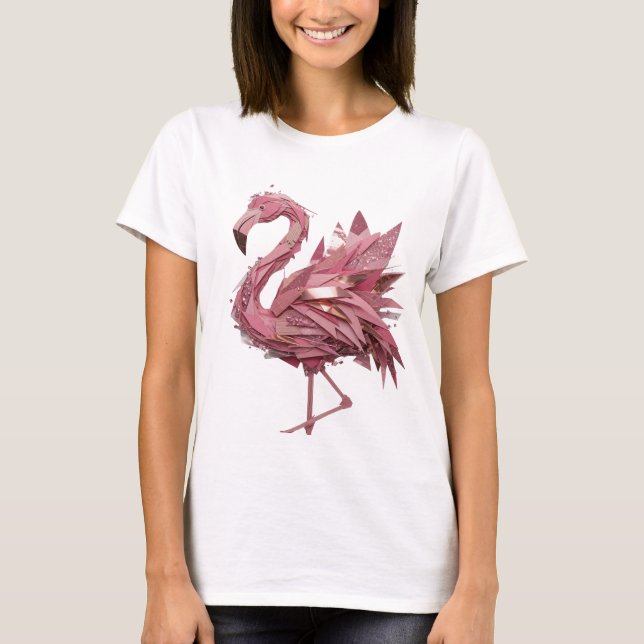 T-shirt Conception de slogan FLAMINGO or en vedette (Devant)