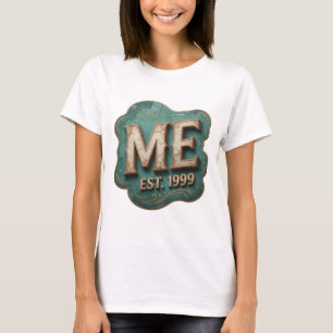 T-shirt Conception de slogan ME EST 1999 en or vibrant