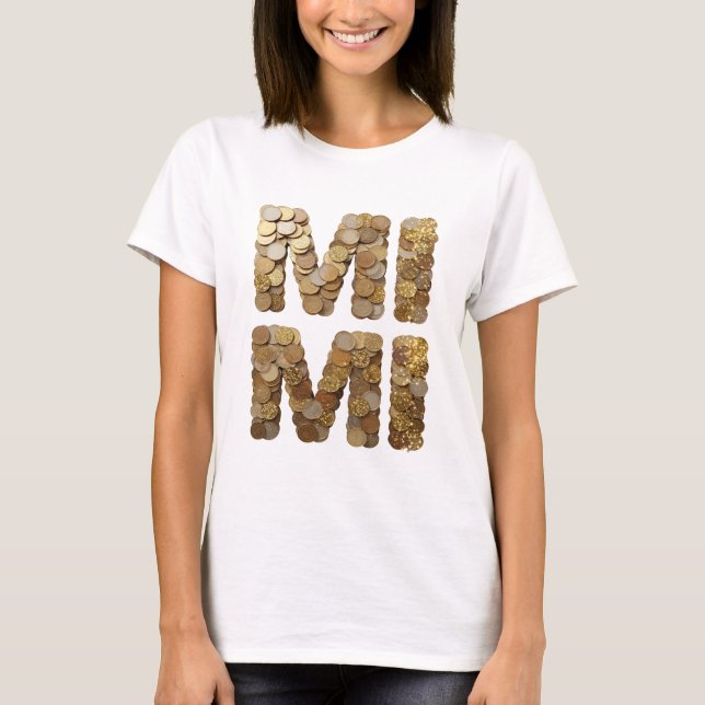 T-shirt Conception de slogan MINI Or Élégant (Devant)