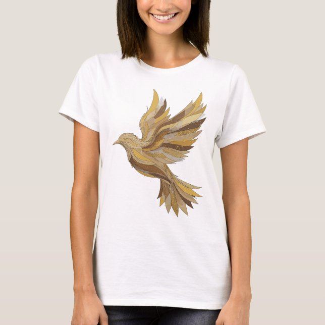 T-shirt Conception de slogan OISEAU DORÉ Gris Cool (Devant)