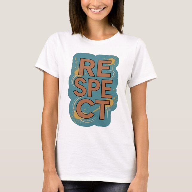 T-shirt Conception de slogan RESPECT Orange frais (Devant)