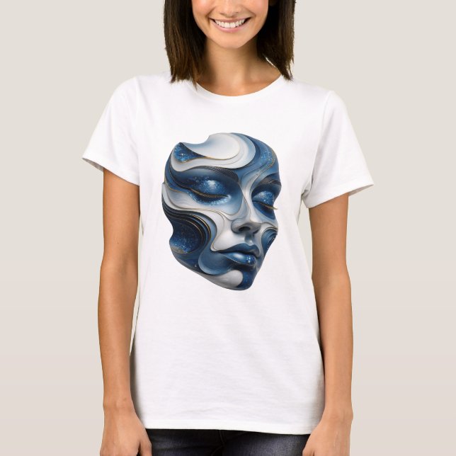 T-shirt Conception de slogan SPACE FACE or élégant (Devant)
