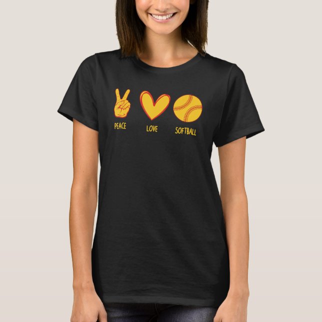 T-shirt Conception De Softball Mignonne Pour Femmes Filles (Devant)
