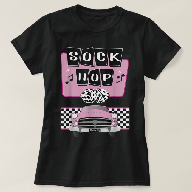 T-shirt Conception de soirée Sock Hop Rockabilly des année (Design devant)