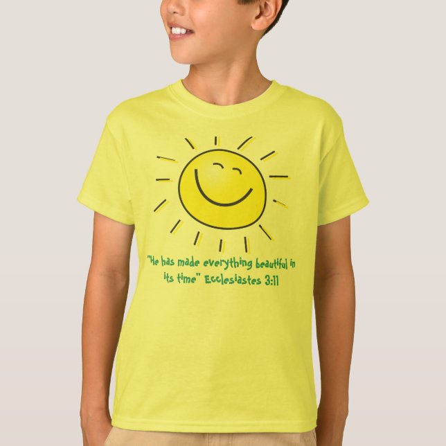 T-shirt Conception de sourire du soleil avec le vers de (Devant)