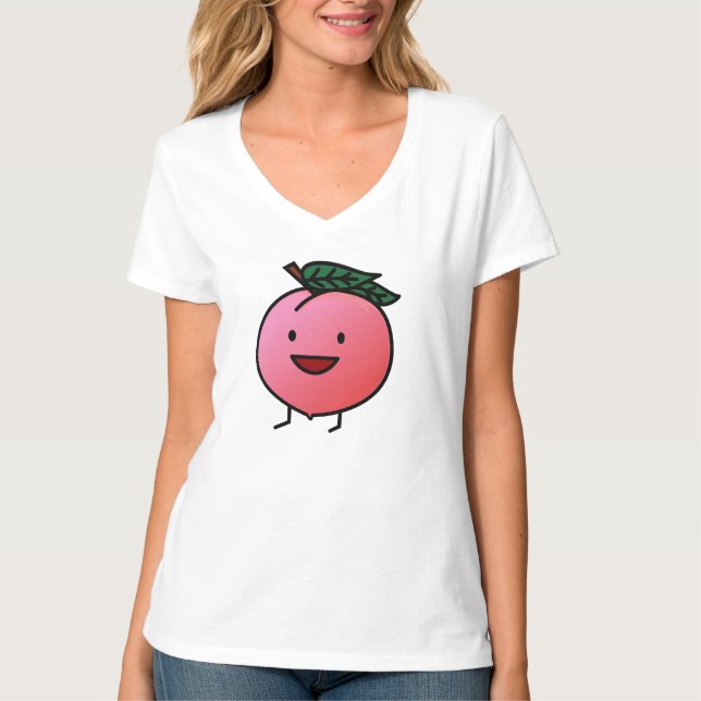 T-shirt Conception de sourire heureuse rose Bro de pêche (Devant)